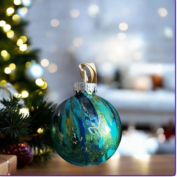 HANDCRAFTED Hand-Painted Plastic Shatter-Proof Ornaments (Set of 3) - Picture 3 of 5